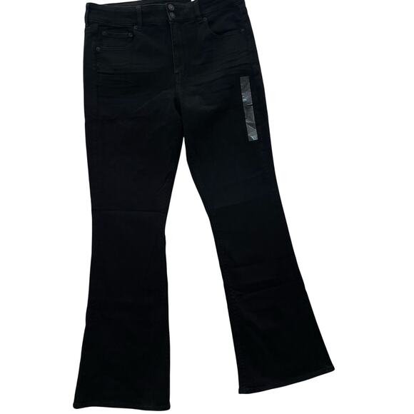 America Eagle women’s black jeans high rise artist flare 14 32w nwt $50 - Picture 1 of 9
